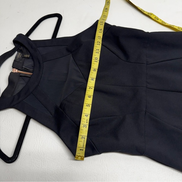 Ted Baker Sheer Panel Sleeveless Back Zip Bodycon Little Black Dress Sz 2 - Picture 8 of 12